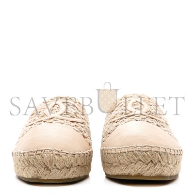 CHANEL TWEED LAMBSKIN CC ESPADRILLES BEIGE G29762